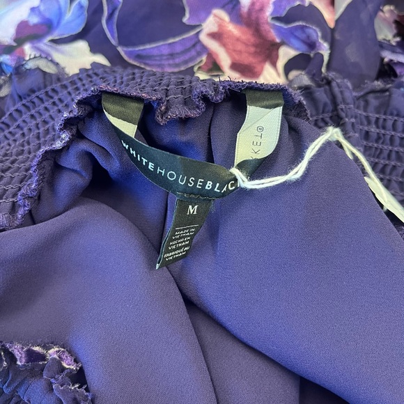 Silk Floral Burnout Off Shoulder Blouse - Picture 3 of 13